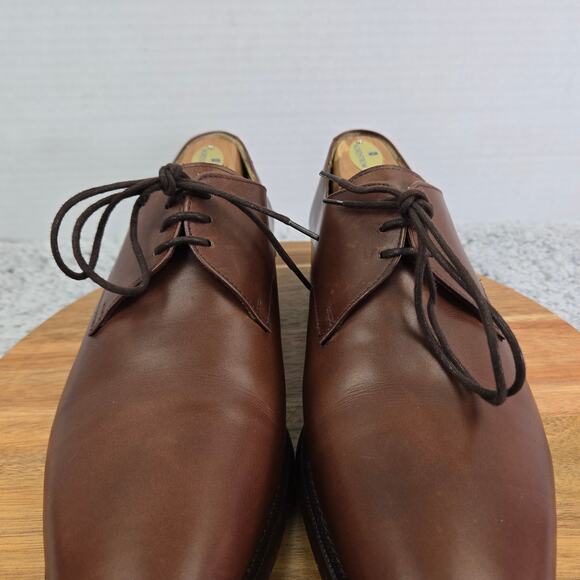 Jack Erwin Mens 9 Brown Leather Business Casual Office Plain Toe Derby Oxford main image 14